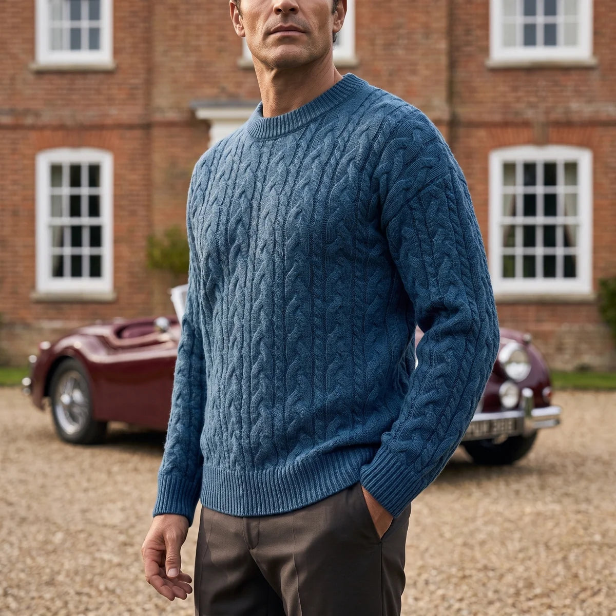 Percival Cable Knit Wool Blend Sweater
