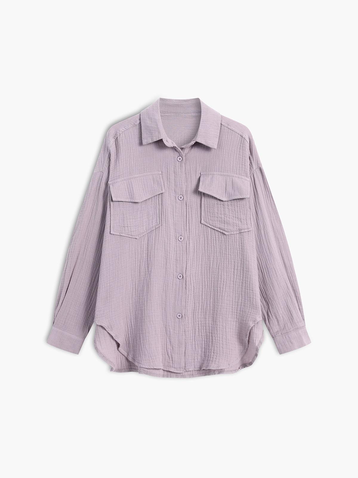 Phoebe | Women's Two Piece Casual Set with Button Up Shirt and Drawstring Shorts