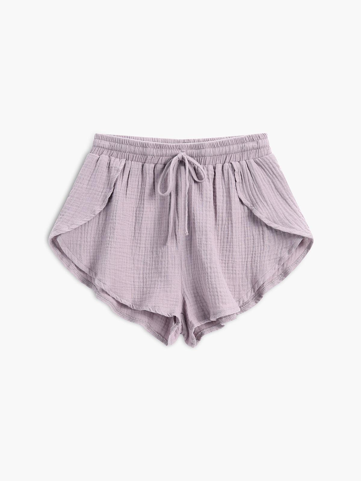 Phoebe | Women's Two Piece Casual Set with Button Up Shirt and Drawstring Shorts