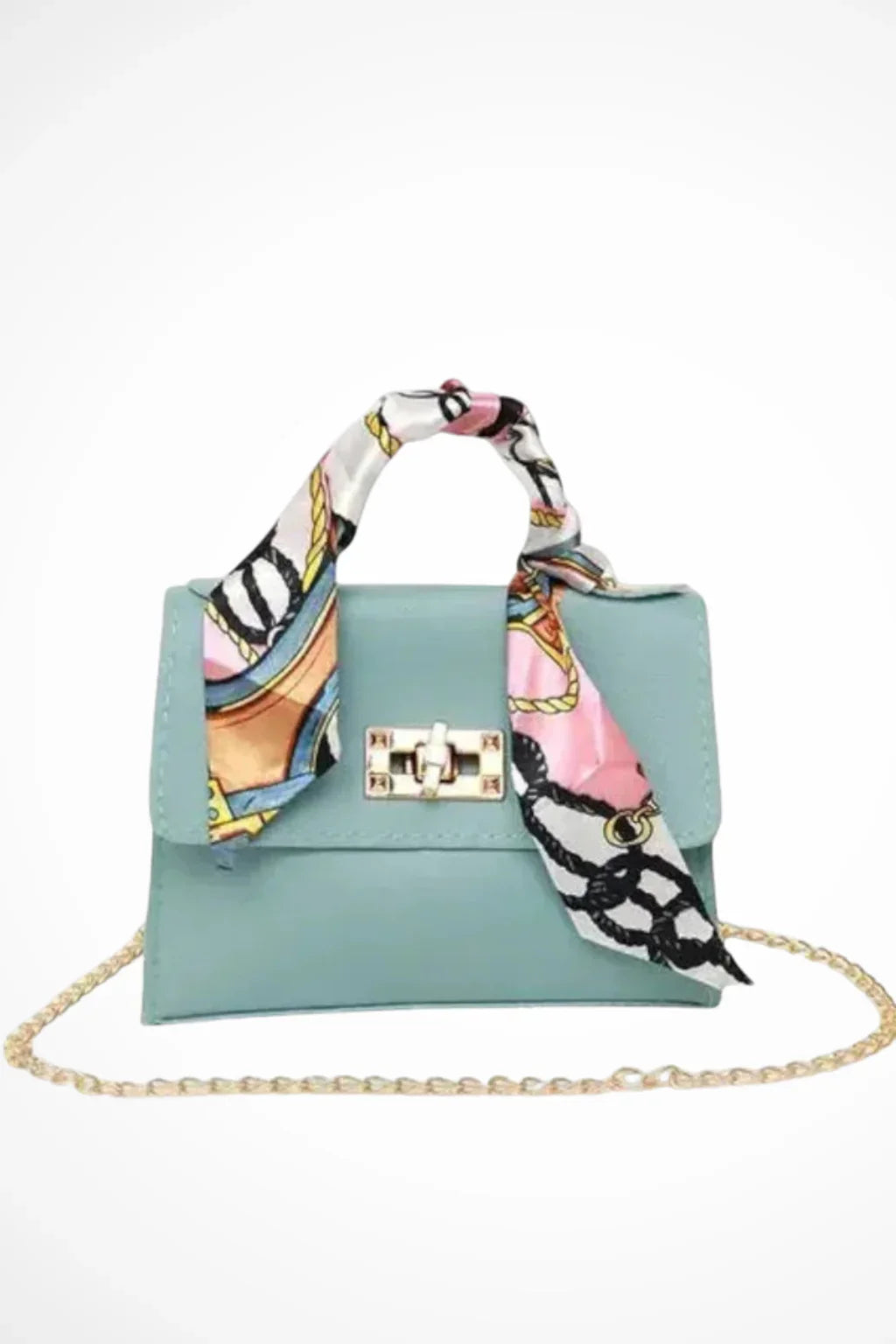 Phyllis | Women's Structured Chain Strap Handbag with Twist-Lock Closure