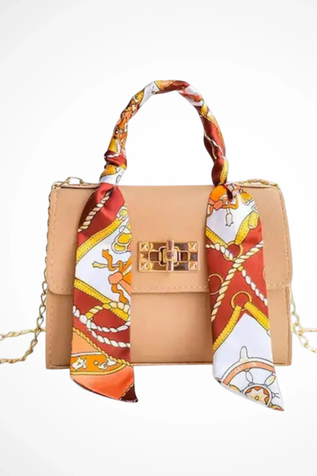 Phyllis | Women's Structured Chain Strap Handbag with Twist-Lock Closure