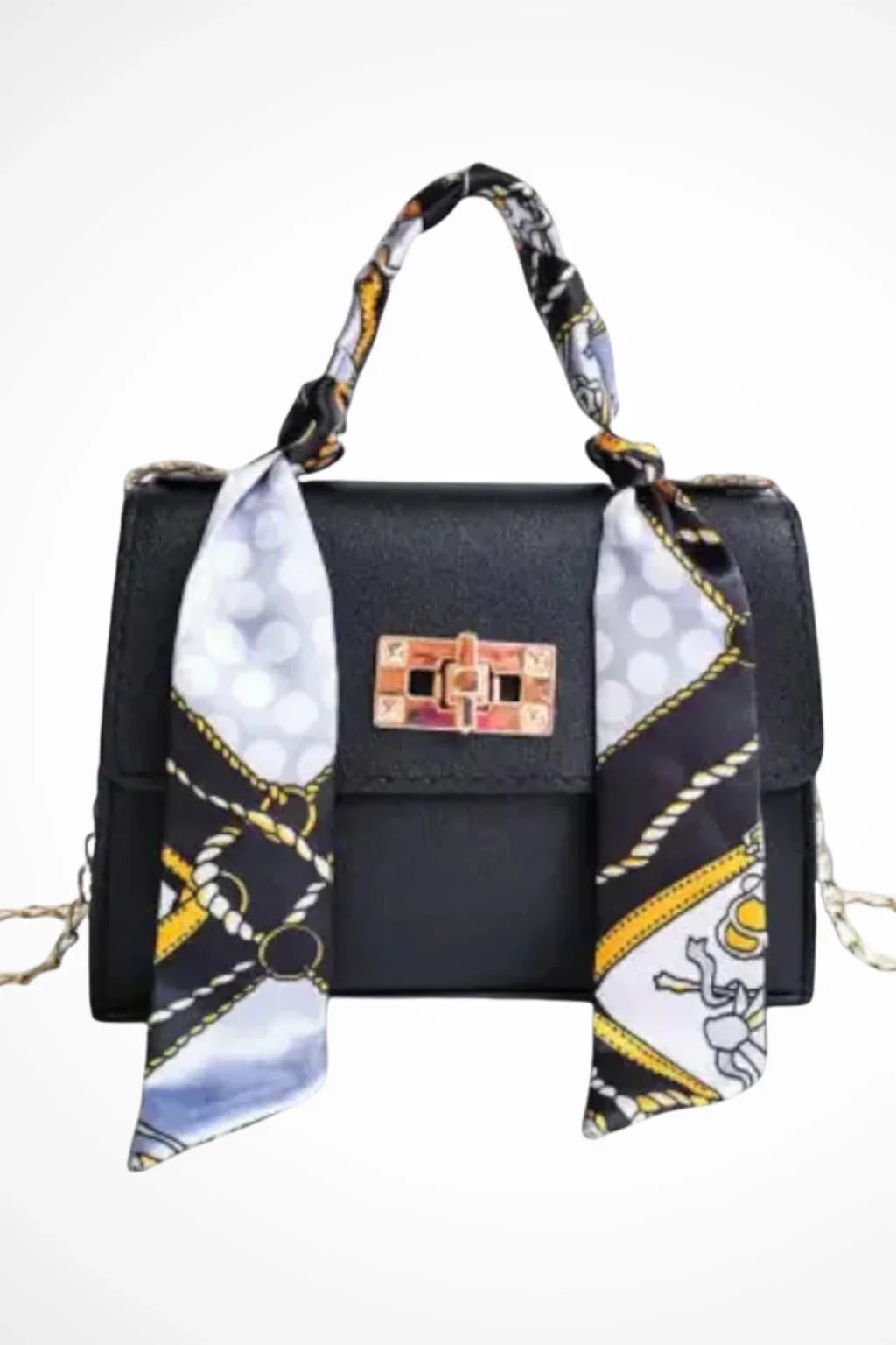 Phyllis | Women's Structured Chain Strap Handbag with Twist-Lock Closure