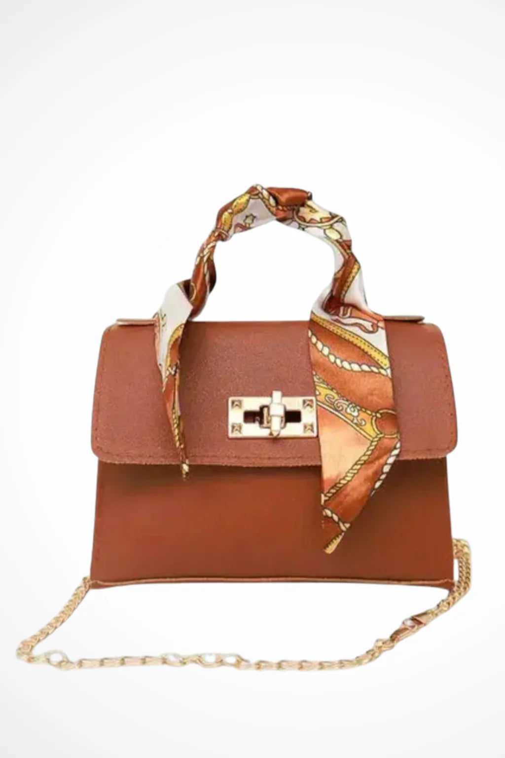 Phyllis | Women's Structured Chain Strap Handbag with Twist-Lock Closure