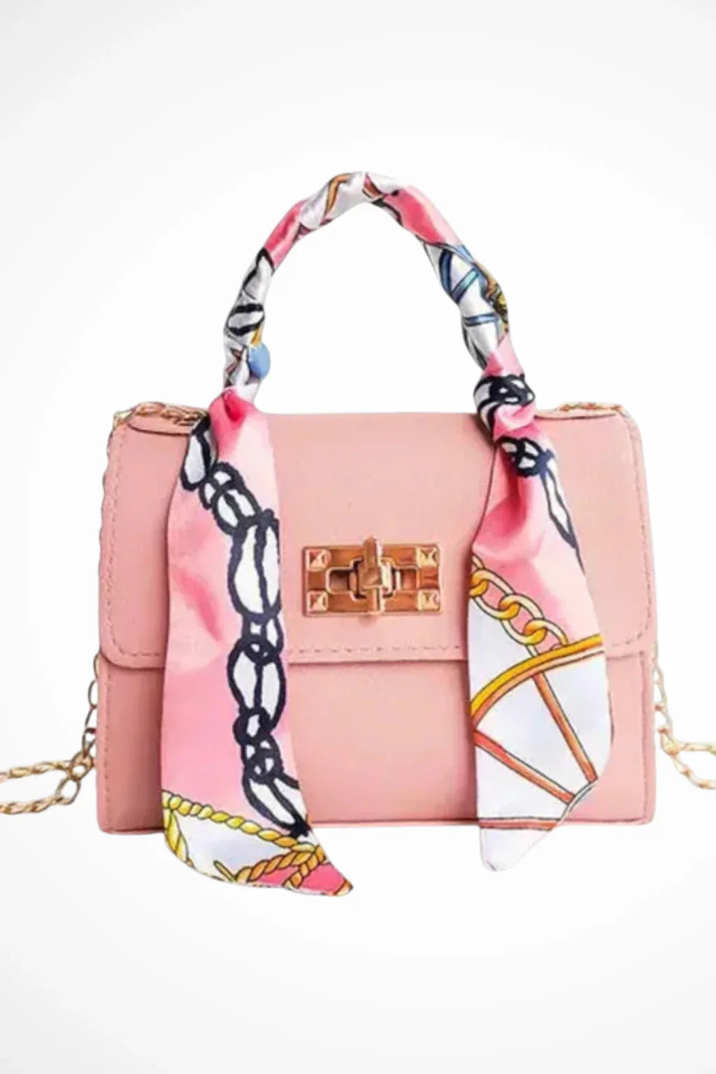 Phyllis | Women's Structured Chain Strap Handbag with Twist-Lock Closure