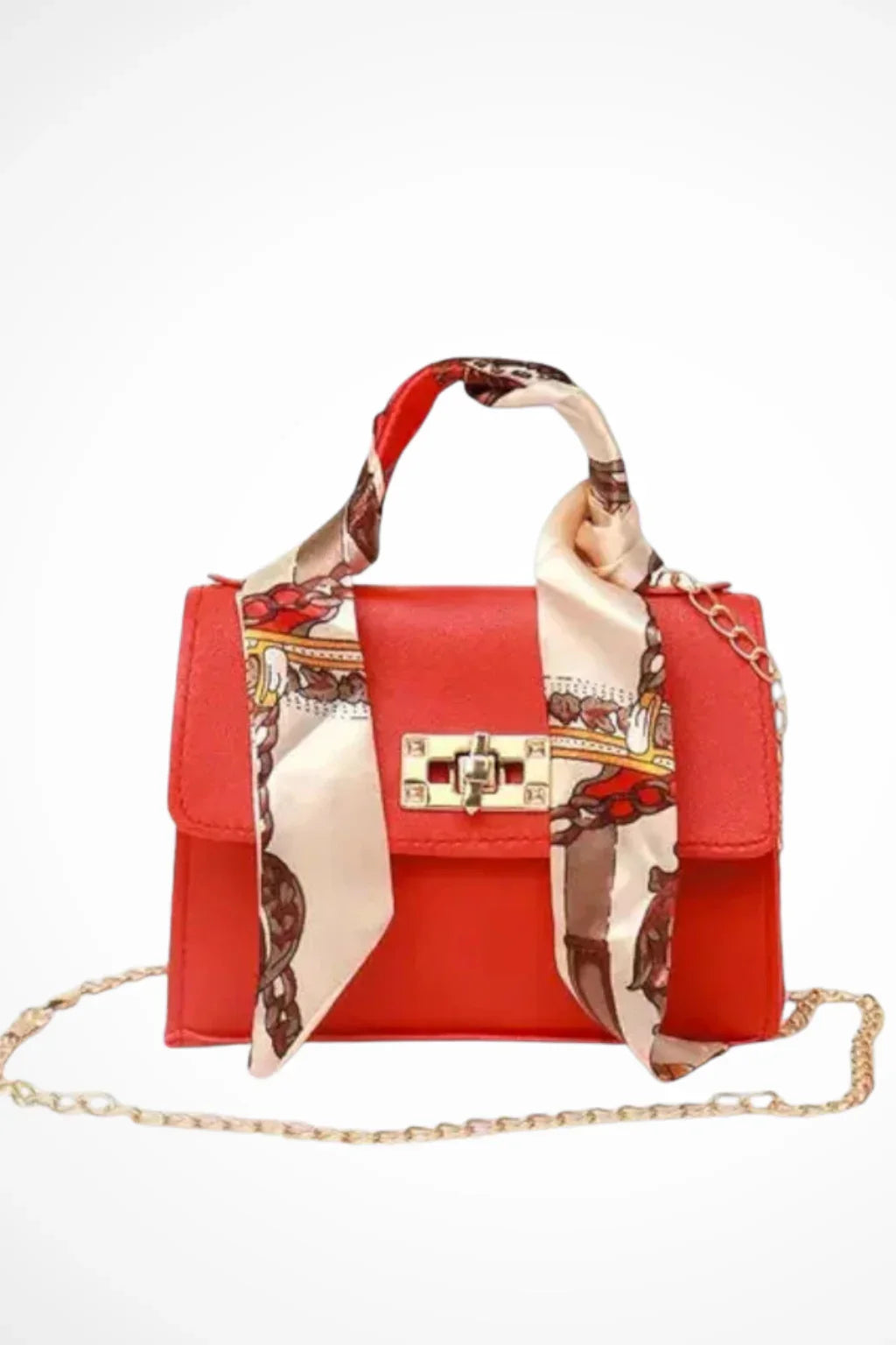 Phyllis | Women's Structured Chain Strap Handbag with Twist-Lock Closure