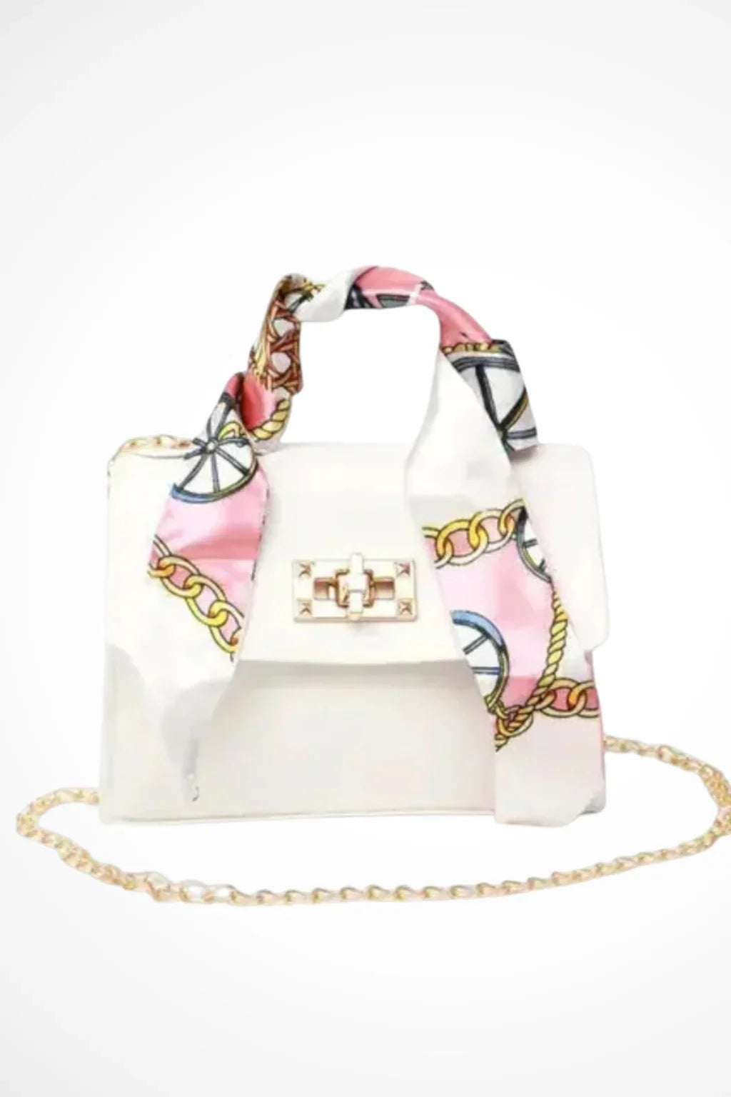 Phyllis | Women's Structured Chain Strap Handbag with Twist-Lock Closure