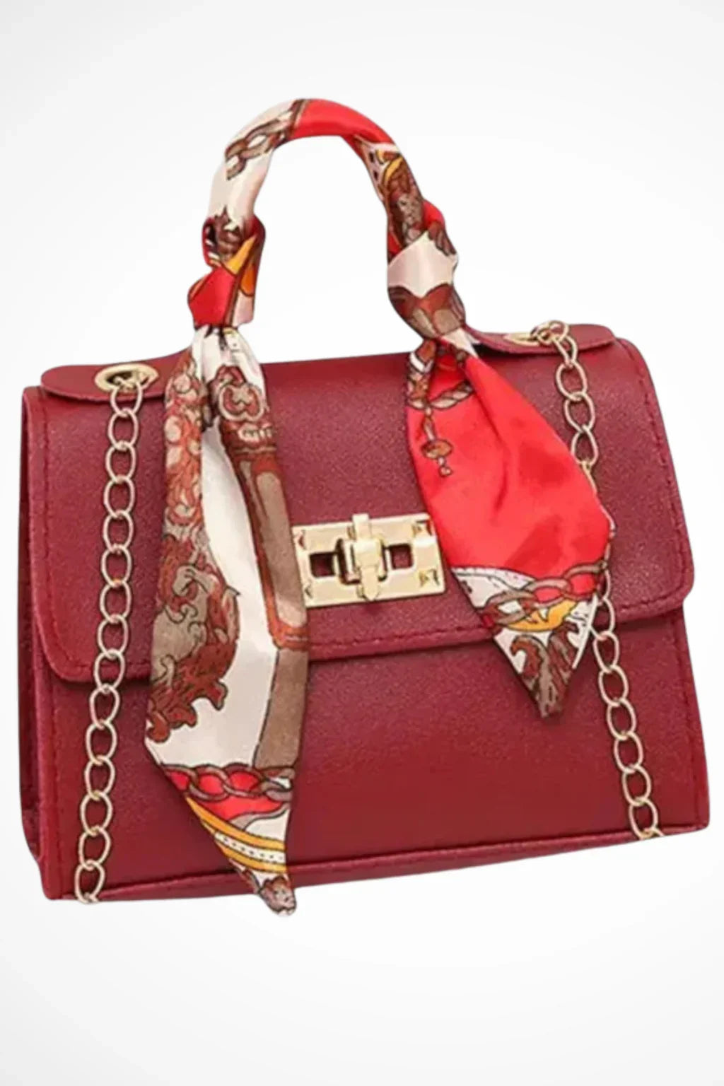 Phyllis | Women's Structured Chain Strap Handbag with Twist-Lock Closure