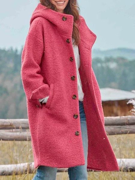 Pippa | Wool Longline Winter Coat with Button-Up for Women