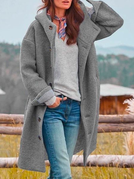 Pippa | Wool Longline Winter Coat with Button-Up for Women