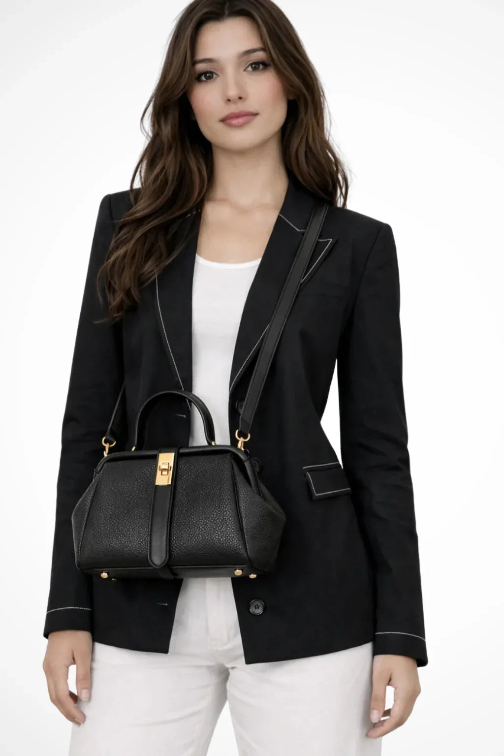 Pippa | Women's Summer Structured Top Handle Crossbody Bag with Clasp