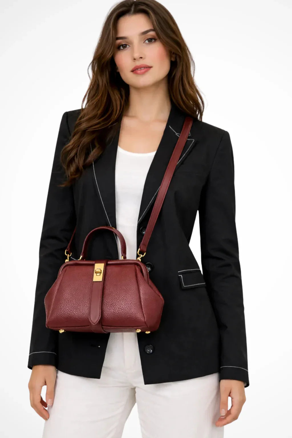 Pippa | Women's Summer Structured Top Handle Crossbody Bag with Clasp