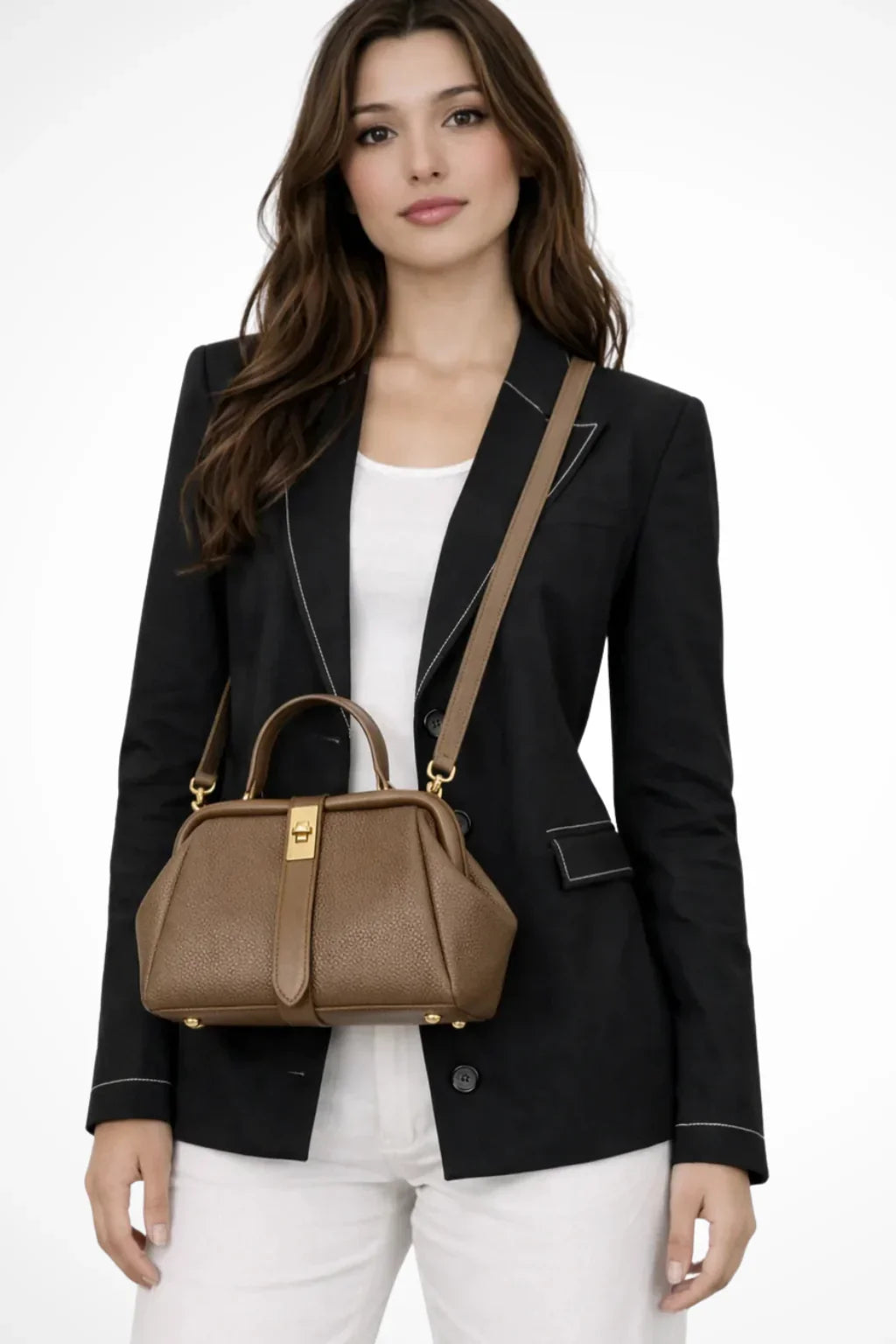 Pippa | Women's Summer Structured Top Handle Crossbody Bag with Clasp