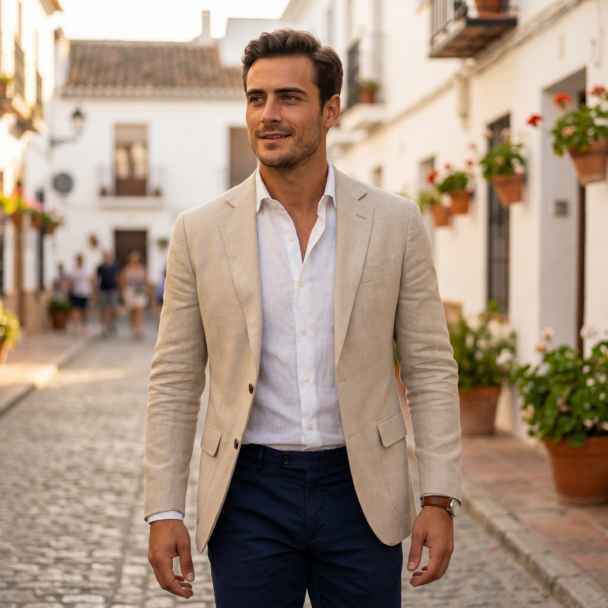 Gary | Mens Smart Casual Blazer with Notched Lapel | Single-Breasted, Tailored, Lightweight | Beige, White, Green S-2XL