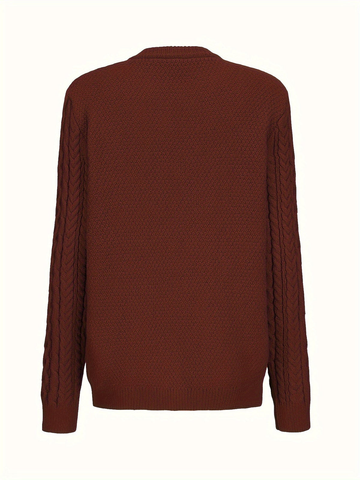 Women's Cable Knit Cardigan with Button Front and Pockets