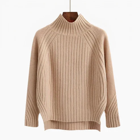 Polly | Women's Ribbed Knit Turtleneck Sweater with Long Sleeves