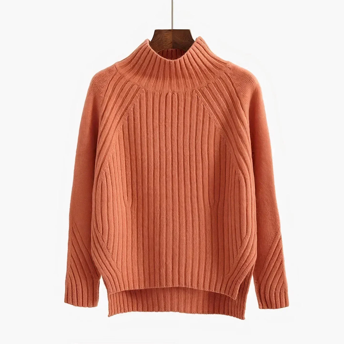 Polly | Women's Ribbed Knit Turtleneck Sweater with Long Sleeves