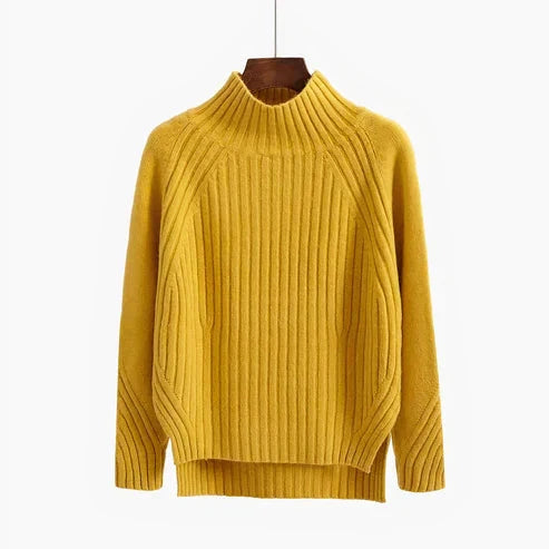 Polly | Women's Ribbed Knit Turtleneck Sweater with Long Sleeves