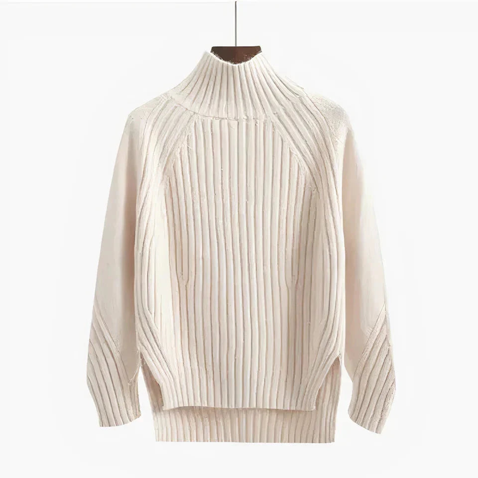 Polly | Women's Ribbed Knit Turtleneck Sweater with Long Sleeves