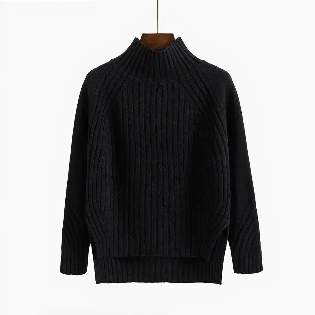 Polly | Women's Ribbed Knit Turtleneck Sweater with Long Sleeves