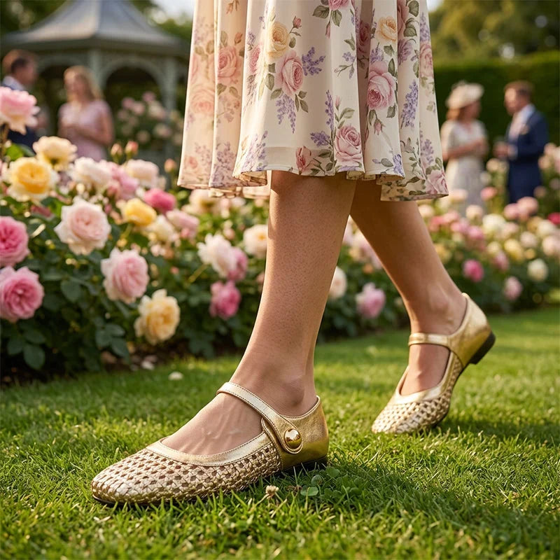 Prudence | Block Heel Square Toe Mary Jane Shoes with Buckle Strap