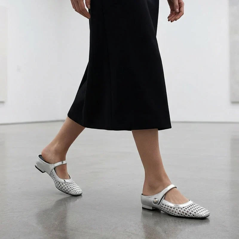 Prudence | Block Heel Square Toe Mary Jane Shoes with Buckle Strap