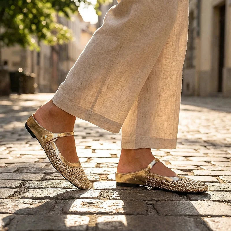 Prudence | Block Heel Square Toe Mary Jane Shoes with Buckle Strap