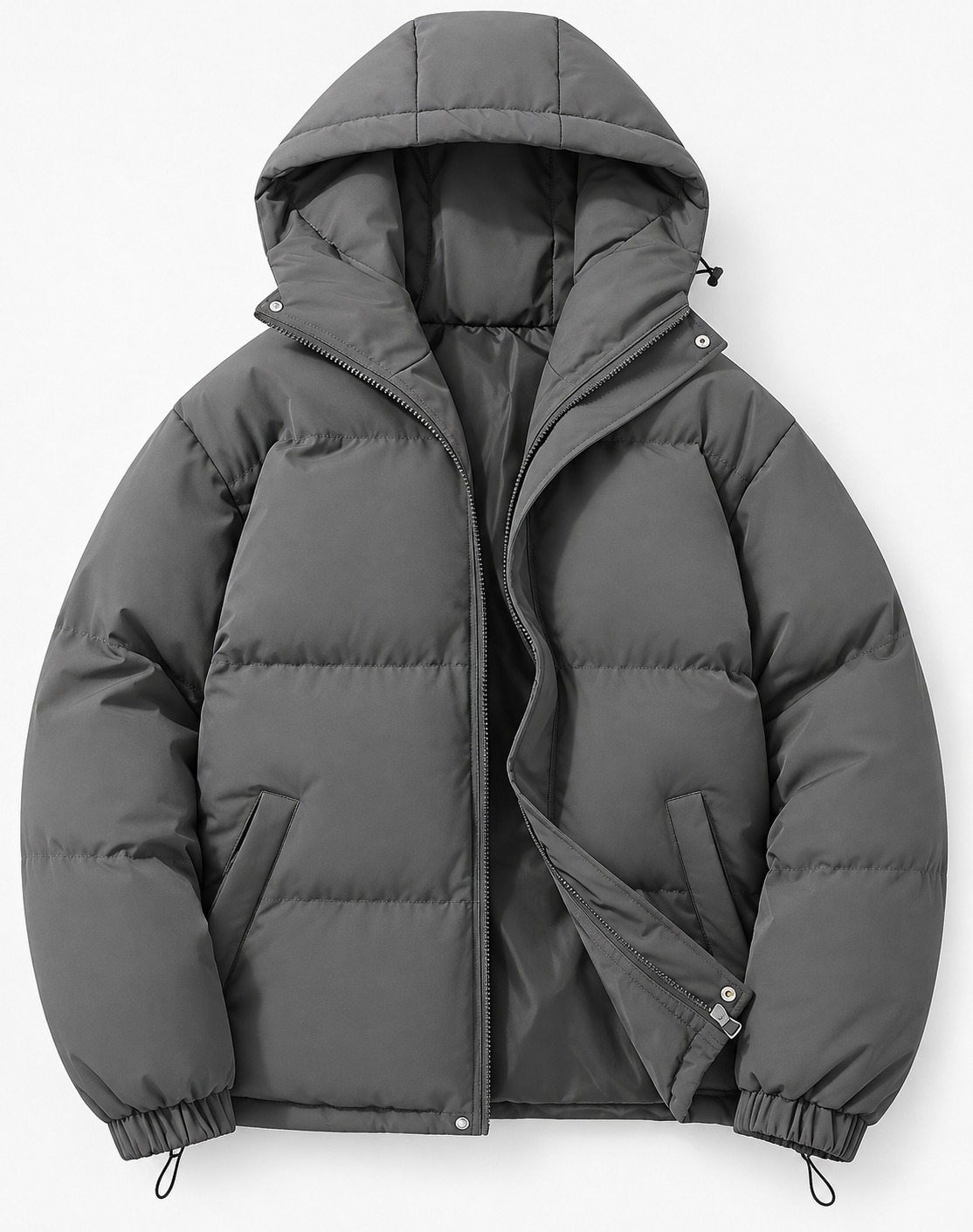 Nathaniel | Mens Padded Puffer Winter Jacket with Hood | Thick Padding, Elastic Cuffs, Zipper | 9 Colors S-4XL