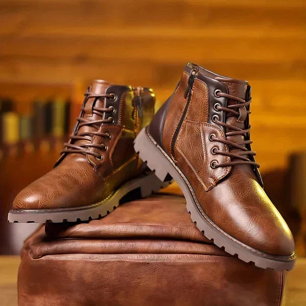 Jethro | Durable Leather-Like Lace-up Boots
