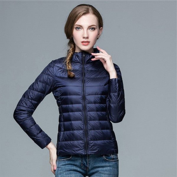 Constanza | Quilted Zip-Up Puffer Jacket with Stand Collar for Women