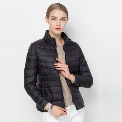Constanza | Quilted Zip-Up Puffer Jacket with Stand Collar for Women