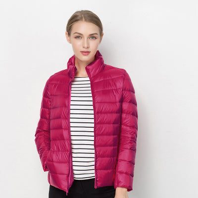 Constanza | Quilted Zip-Up Puffer Jacket with Stand Collar for Women