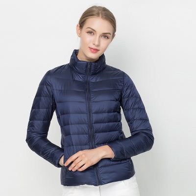 Constanza | Quilted Zip-Up Puffer Jacket with Stand Collar for Women