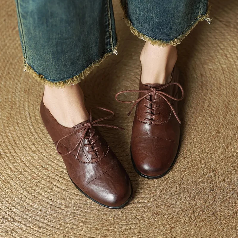 Rachel | Women's Luxury Leather Oxford Flats