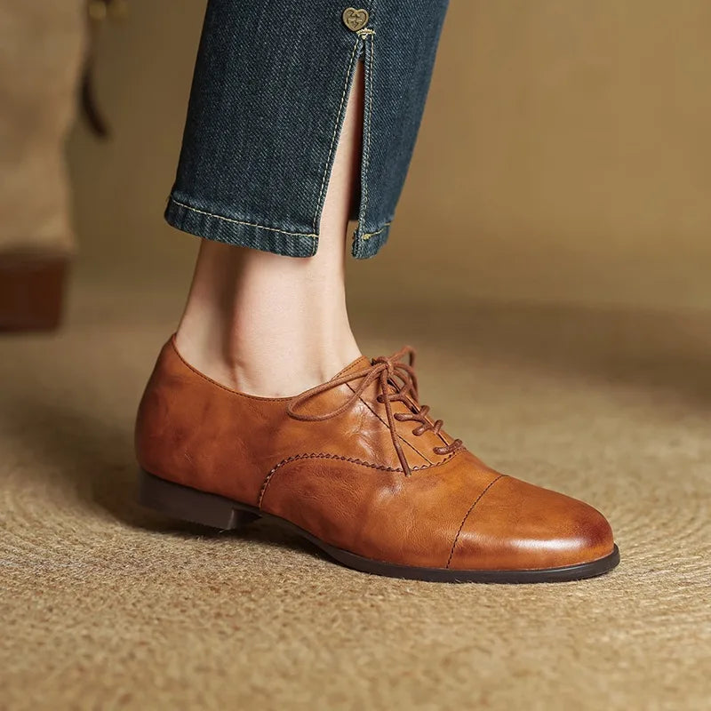 Rachel | Women's Luxury Leather Oxford Flats