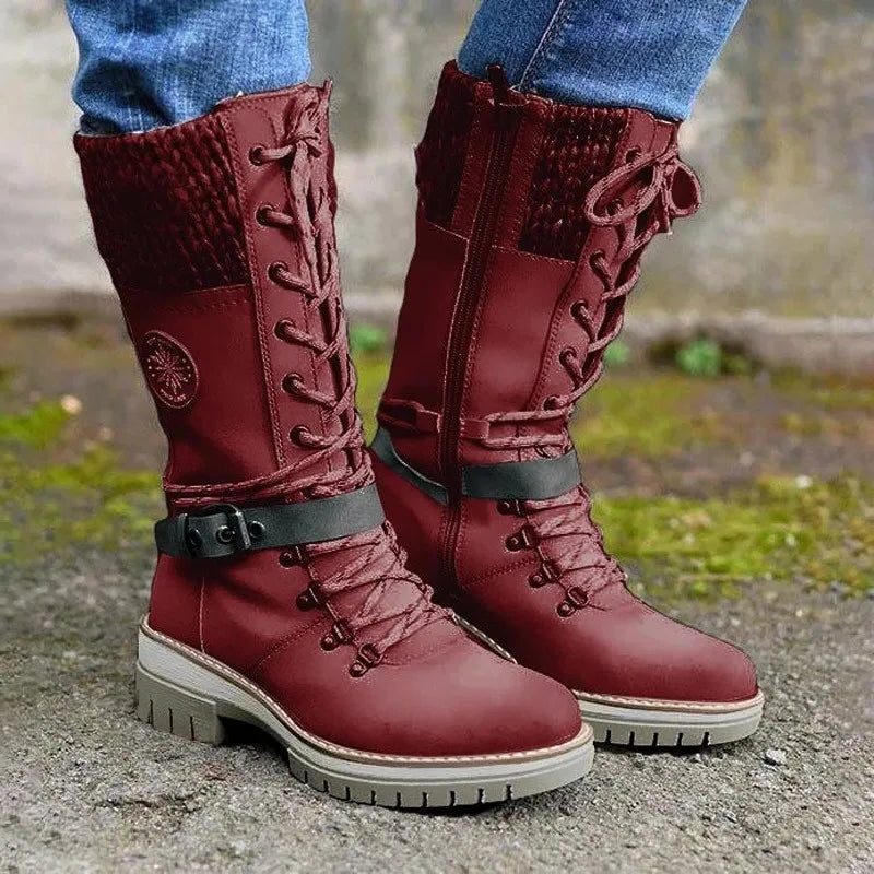 Radmila | Lace-Up Winter Boots with Chunky Sole for Women