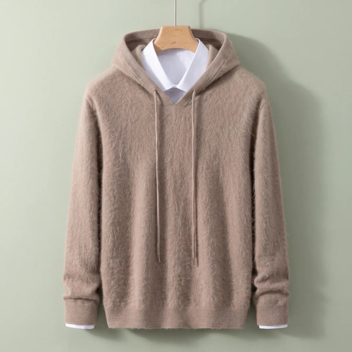 Raffael Fluffy Cashmere Knit Hooded Sweater