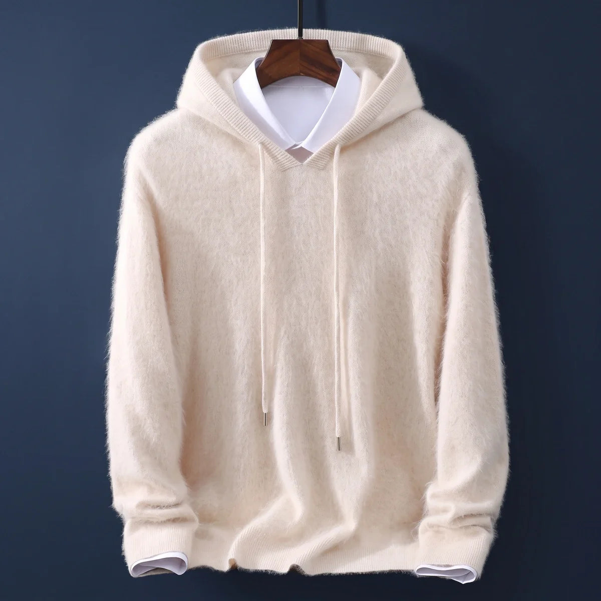 Raffael Fluffy Cashmere Knit Hooded Sweater
