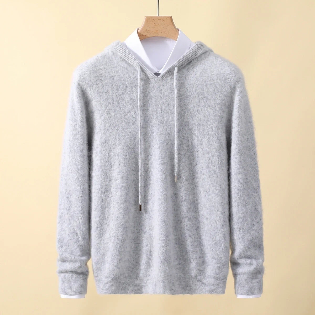 Raffael Fluffy Cashmere Knit Hooded Sweater