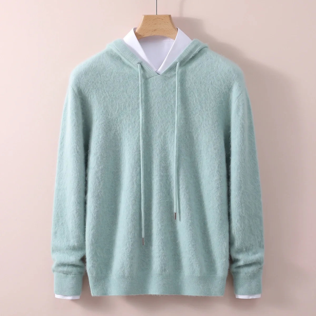 Raffael Fluffy Cashmere Knit Hooded Sweater