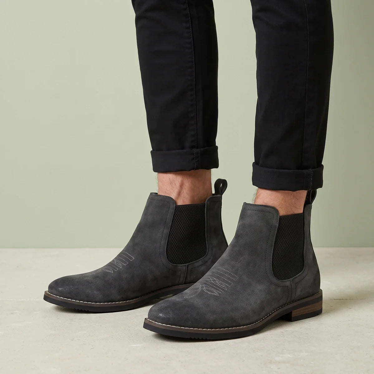 Raoul Vegan Leather Western Stitch Chelsea Boots