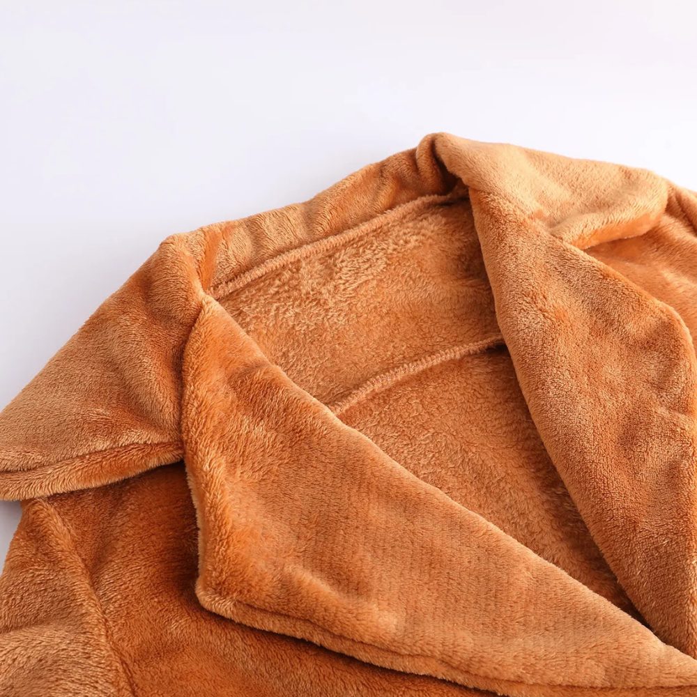 Reagan | Faux Fur Long Winter Coat with Lapel Collar for Women