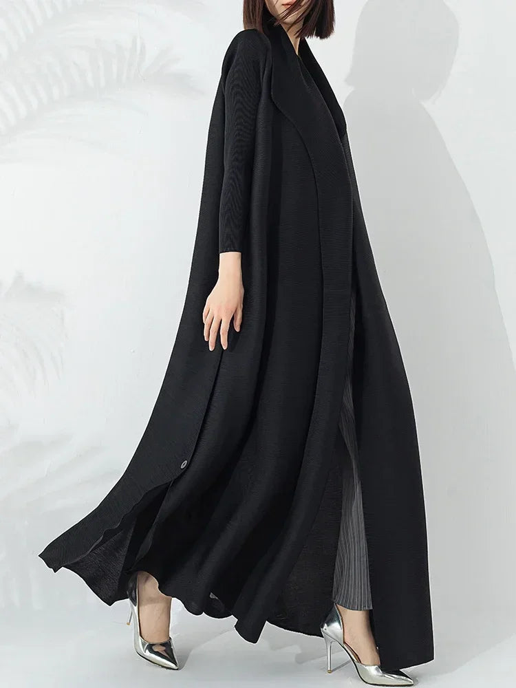 Crystal | Womens Belted A-Line Long Coat | Funnel Neck, Included Belt, Full Length | Taupe and Black, One Size