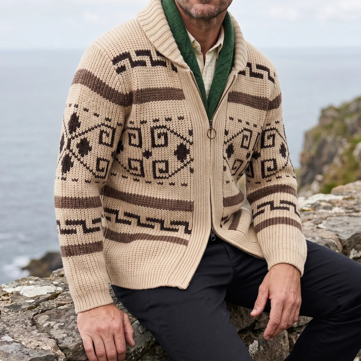 Raleigh Western Jacquard Shawl Cardigan