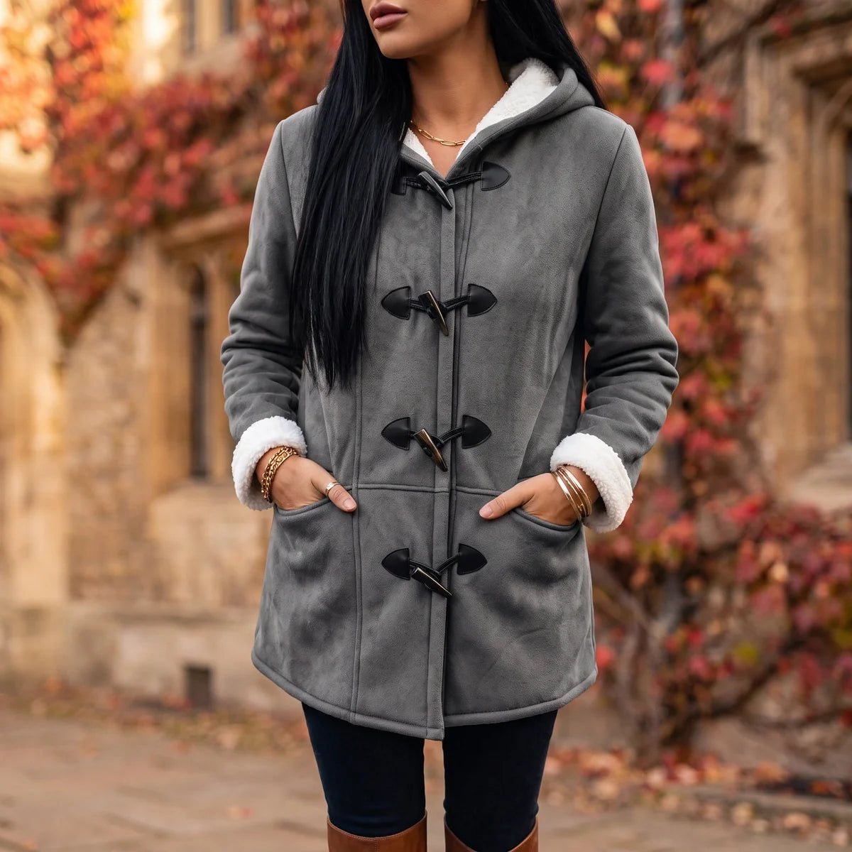 Josephine Sherpa Lined Toggle Duffle Coat