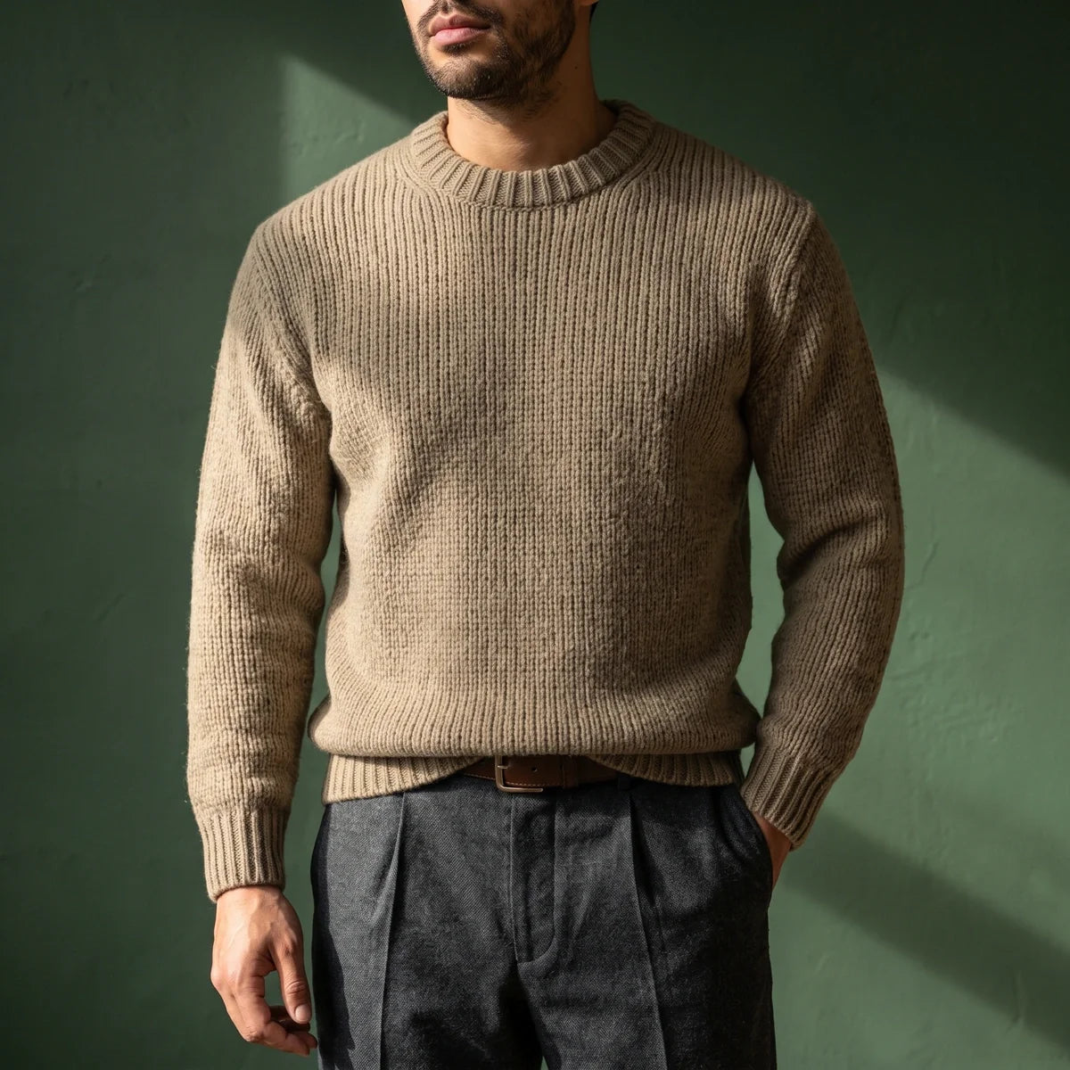 Lorcan Relaxed Textured Knit Crew Sweater