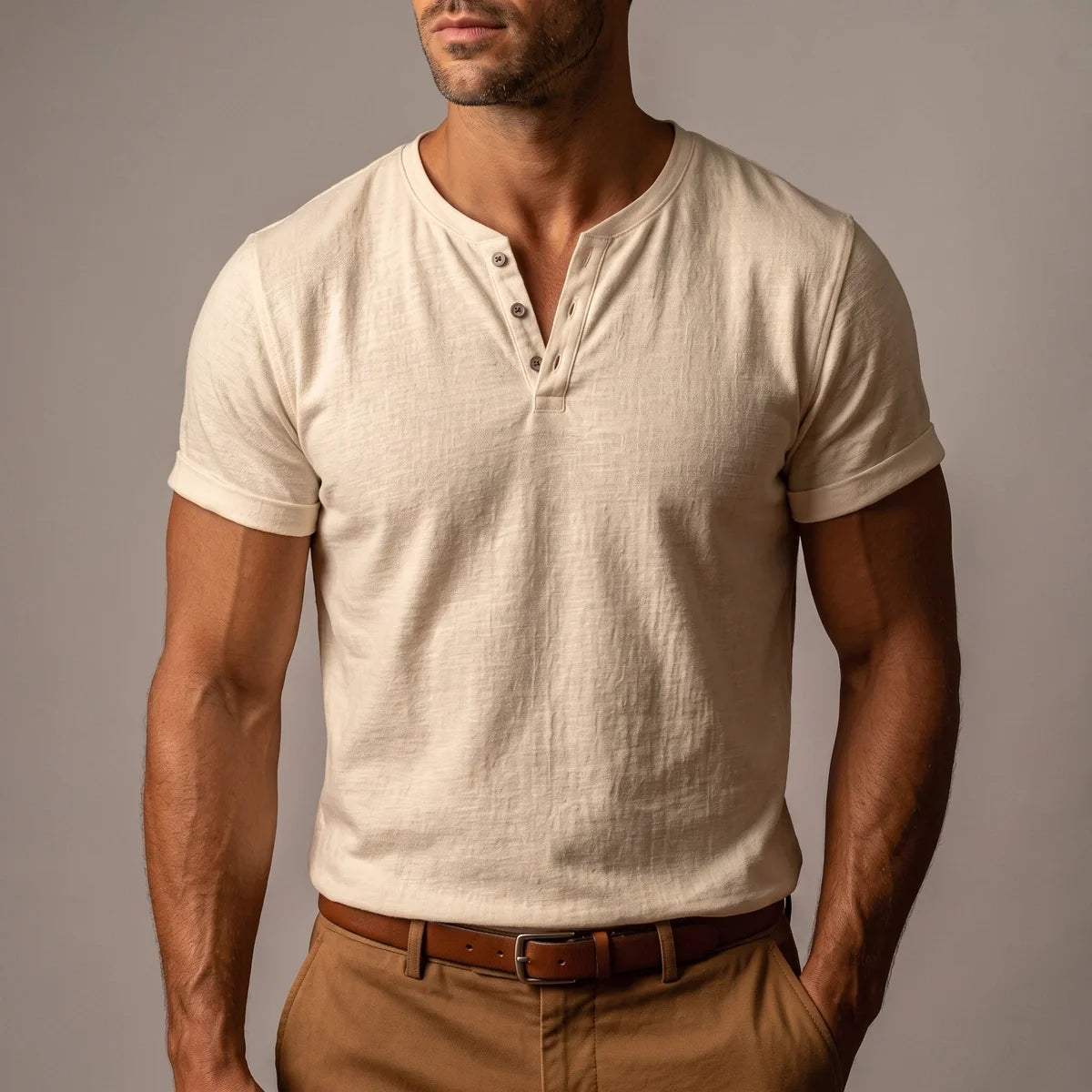 Wendell Slim V-Neck Henley