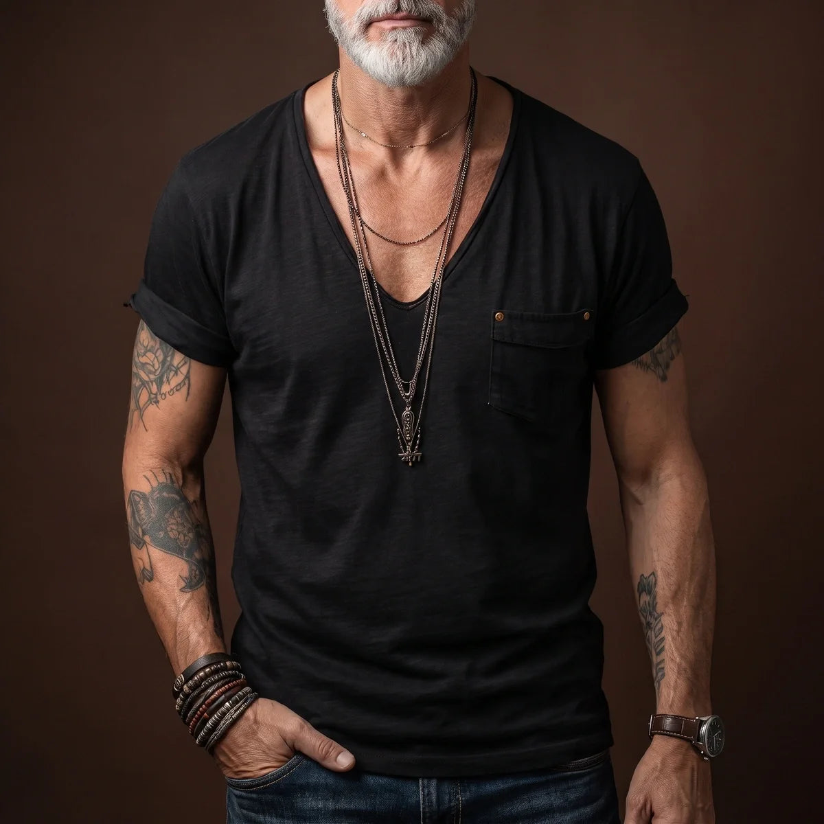 Ellsworth Combed Cotton V-Neck Tee