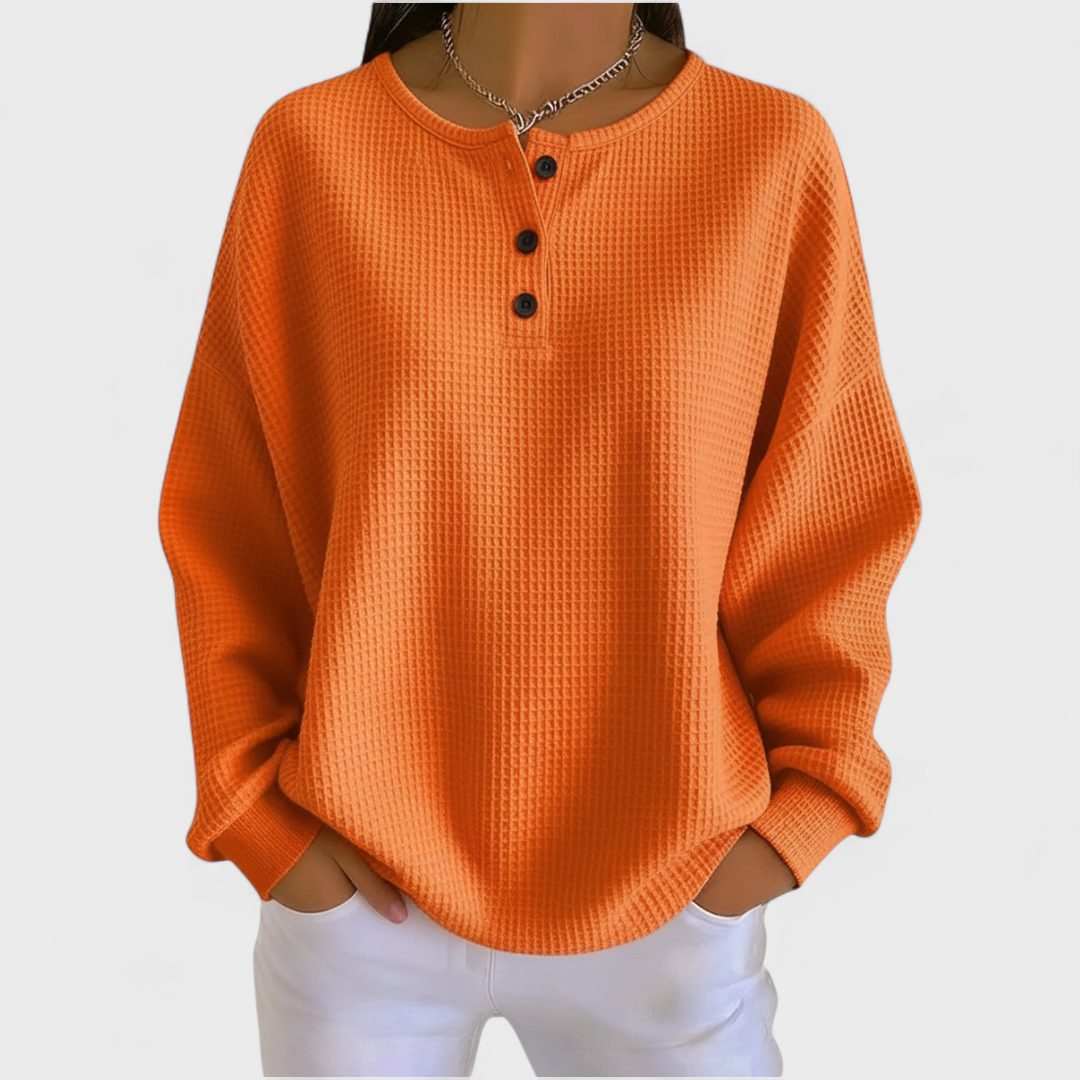 Storm | Ribbed Knit Button-Up Sweatshirt for Women