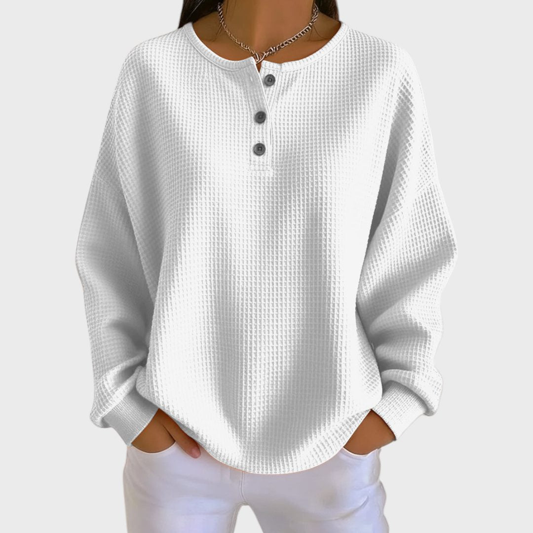Storm | Ribbed Knit Button-Up Sweatshirt for Women