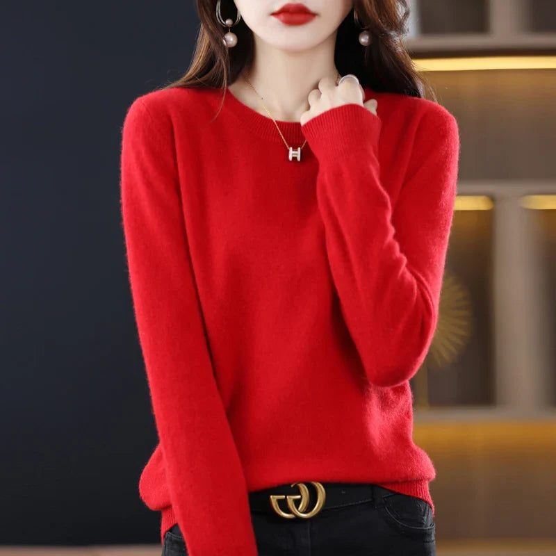 Nyla | Ribbed Knit Sweater with Crew Neck for Women